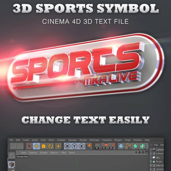 3D Sports Symbol Cinema 4D File