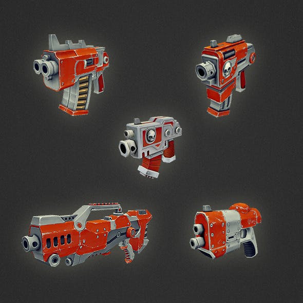 Low Poly Gun Set 01