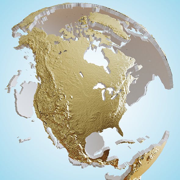 Earth continents globe 3D model
