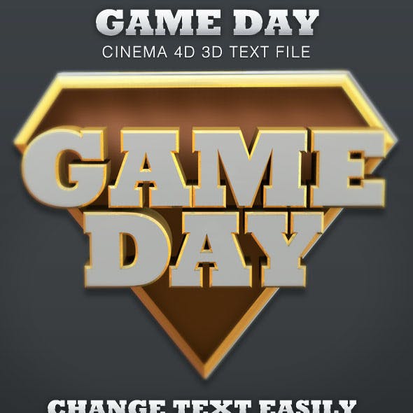 Game Day Cinema 4D 3D Text File