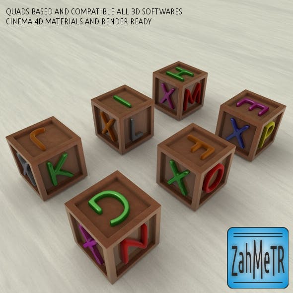 Letters Color Boxes and Quad Base