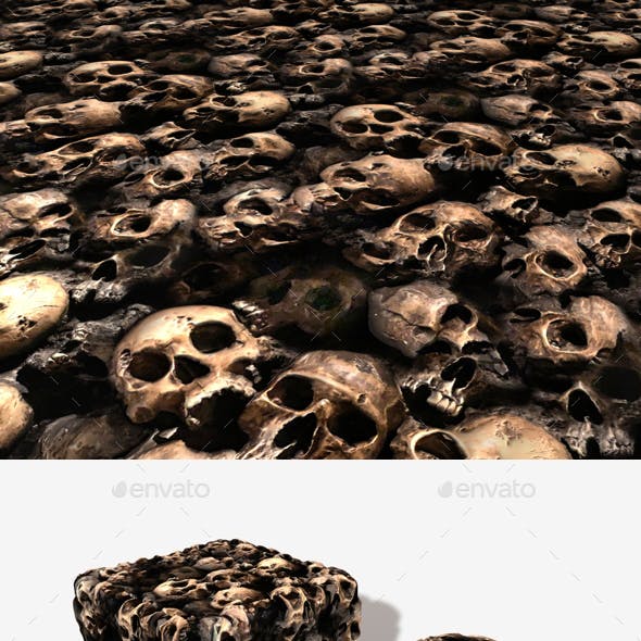Broken Skulls in Mud Seamless Texture