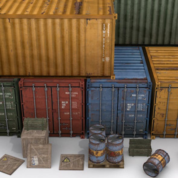Cargo Prop Asset Set for Games